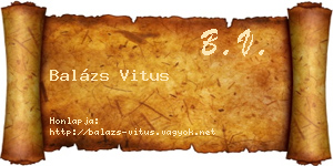 Balázs Vitus névjegykártya