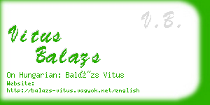 vitus balazs business card